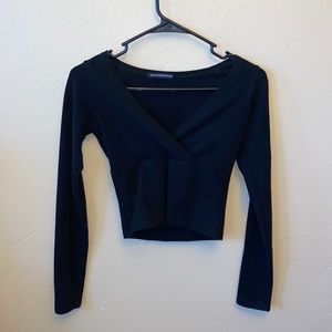 Brandy Melville Black Crossed Long Sleeve